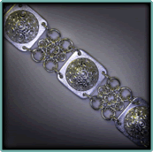 Narrow Sterling Silver Semisphericals Bracelet.