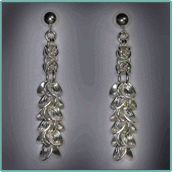 Sterling Silver Rattlesnake Orchid Earrings.