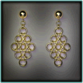 Gold Fill Five Row Japanese Earrings.